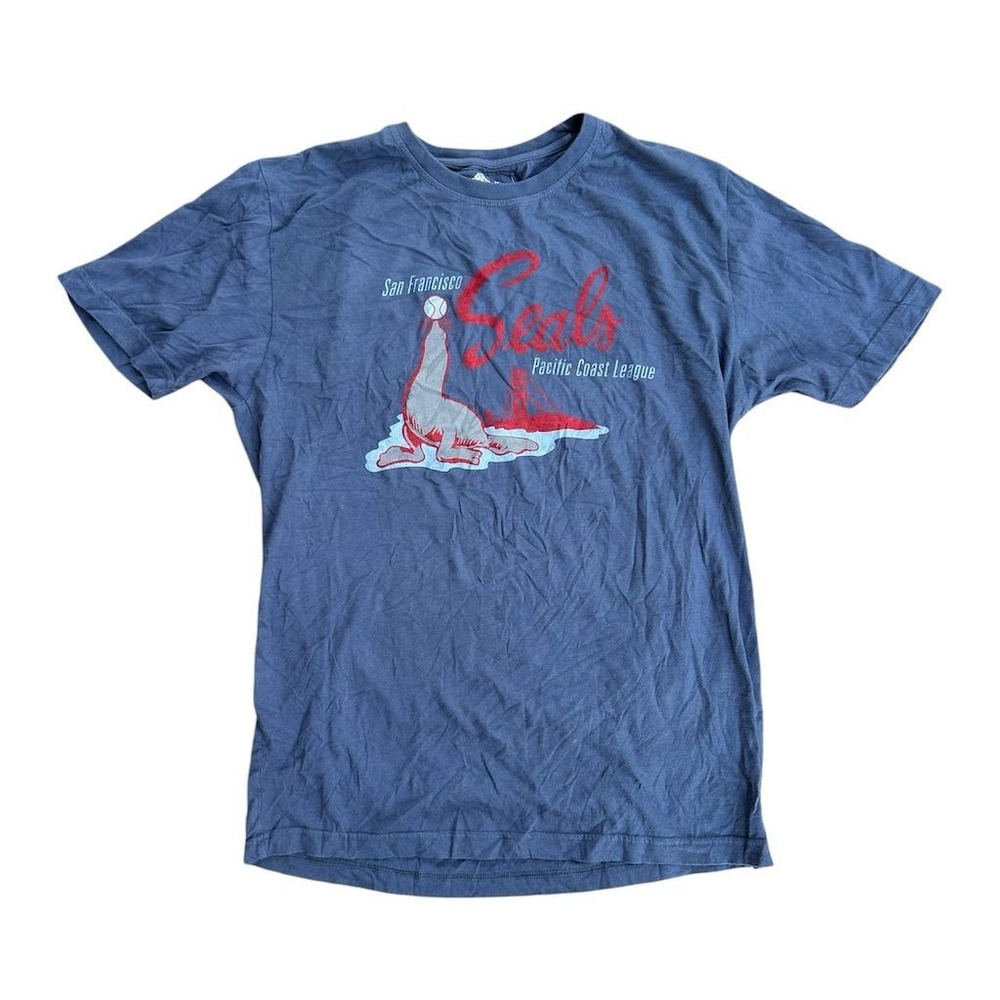 Red Jacket Men's‎ M Blue San Francisco Seals Vintage T-Shirt Retro Graphic